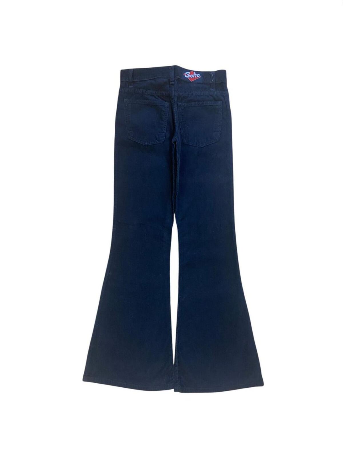 Soho Deadstock Women's Y2K Flared Corduroy Jean Black 14R