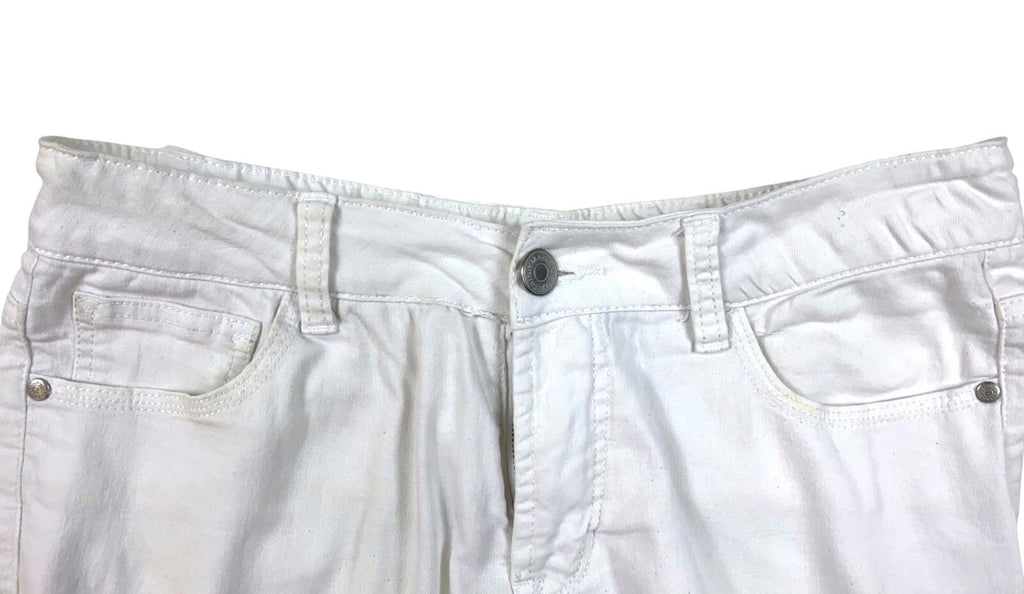 Massini Women's Cropped Capri Classic Denim Jeans White 6