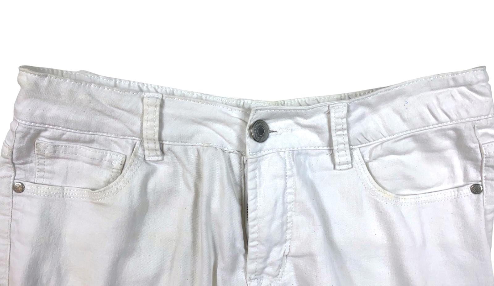 Massini Women's Cropped Capri Classic Denim Jeans White 6