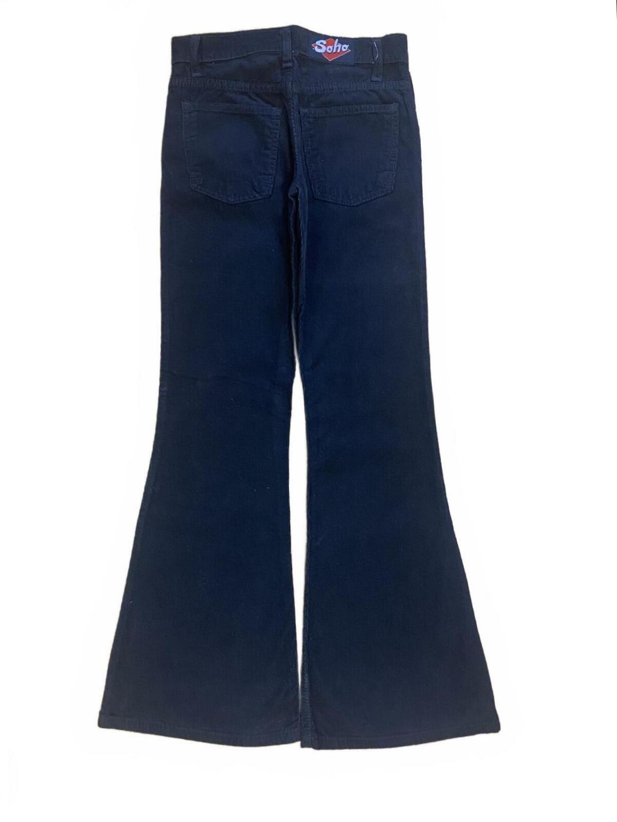 Soho Deadstock Women's Y2K Flared Corduroy Jean Black 14L