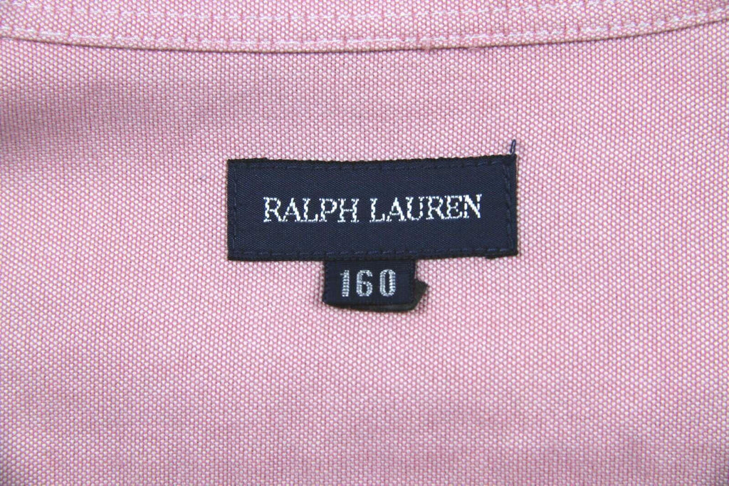 Ralph Lauren Women's Short Sleeve Cotton Button Down Shirt Pink XS