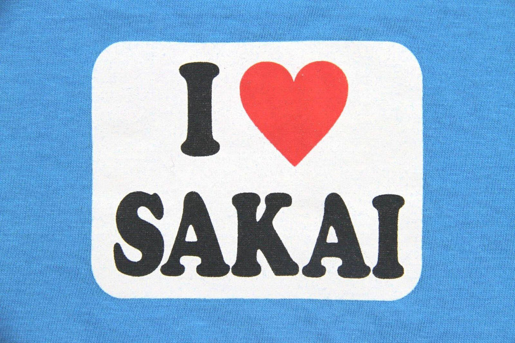 Print Star Japan I Love Sakai Short Sleeve Casual Cotton T Shirt Blue M