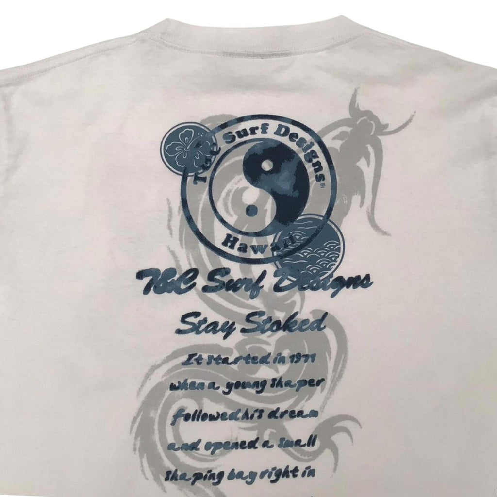 T&C Surf Men's Y2K Dragon Logo Short Sleeve T Shirt White L