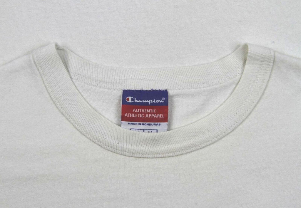 Vintage Champion White Crew Neck Short Sleeve T Shirt M