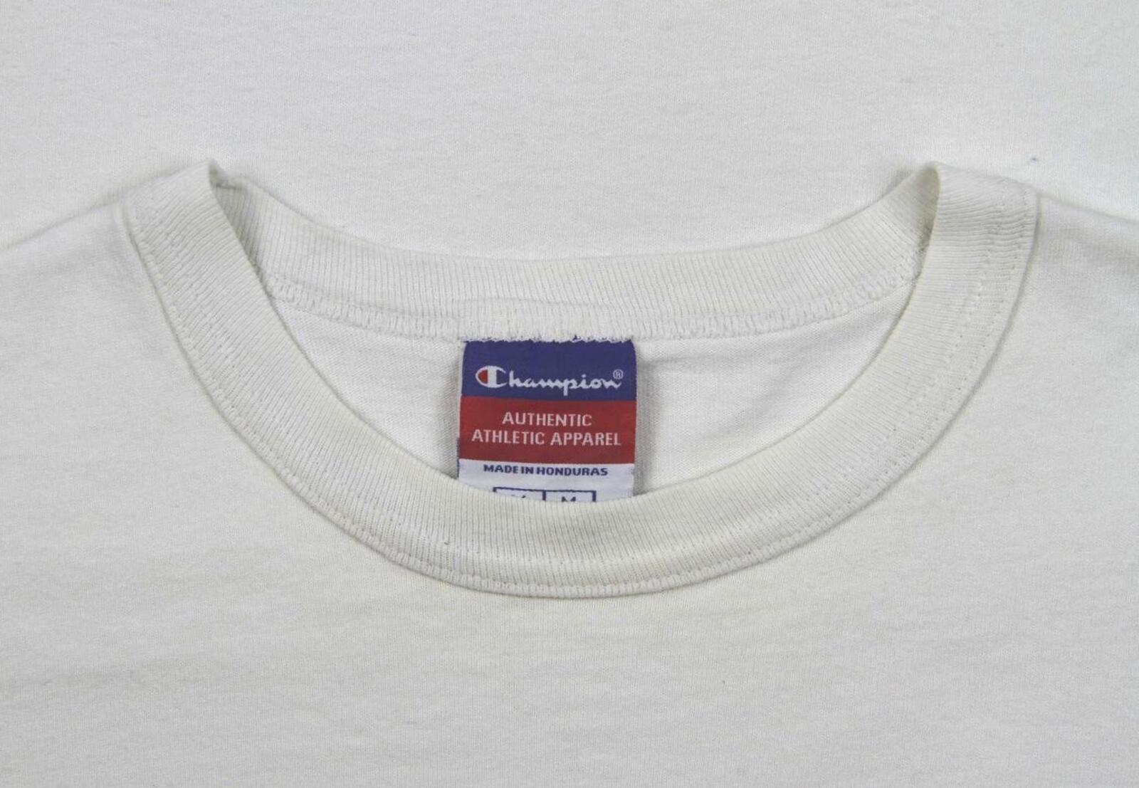 Vintage Champion White Crew Neck Short Sleeve T Shirt M