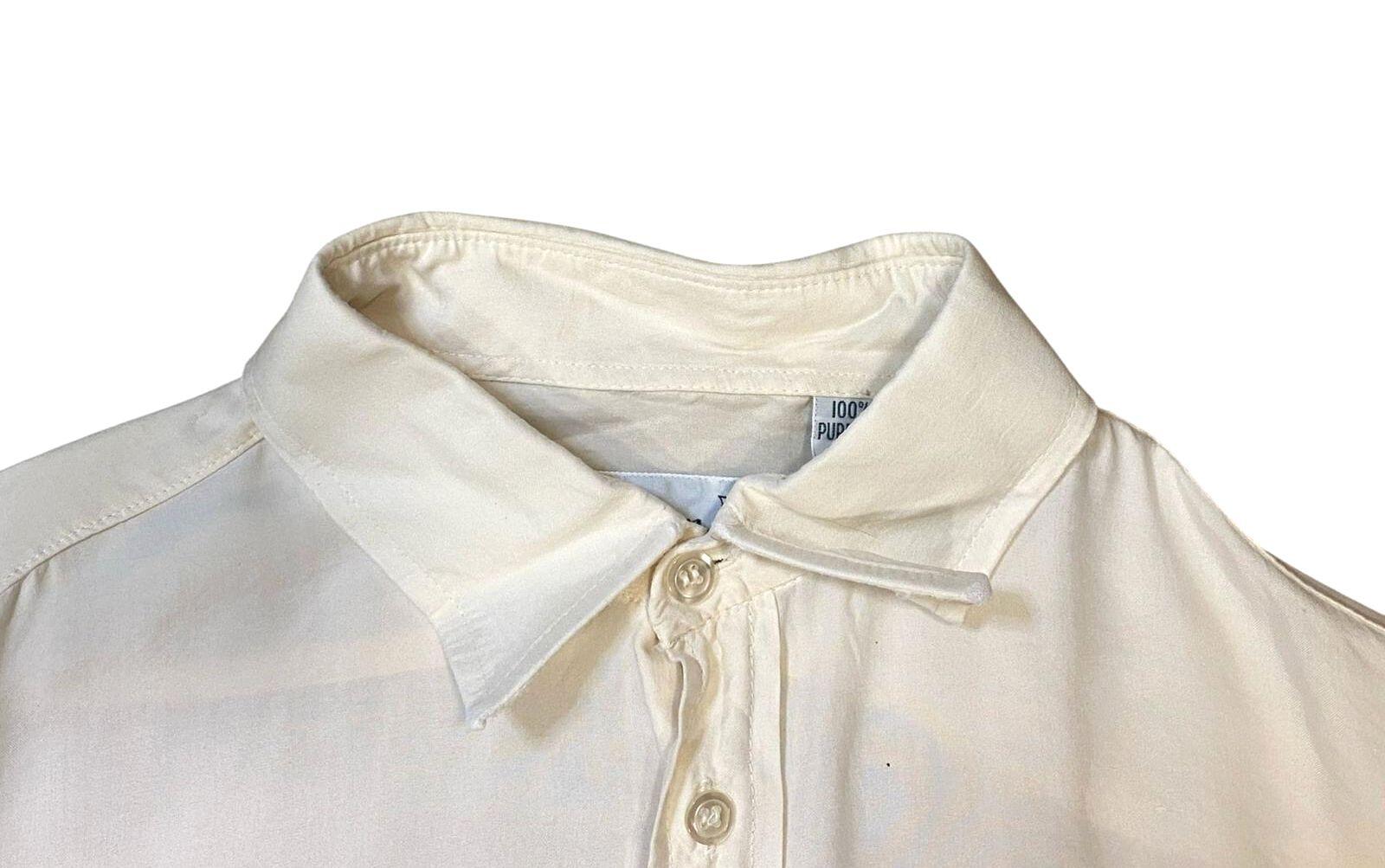 Vintage LG Adams Pure Silk Button Up Shirt Cream M