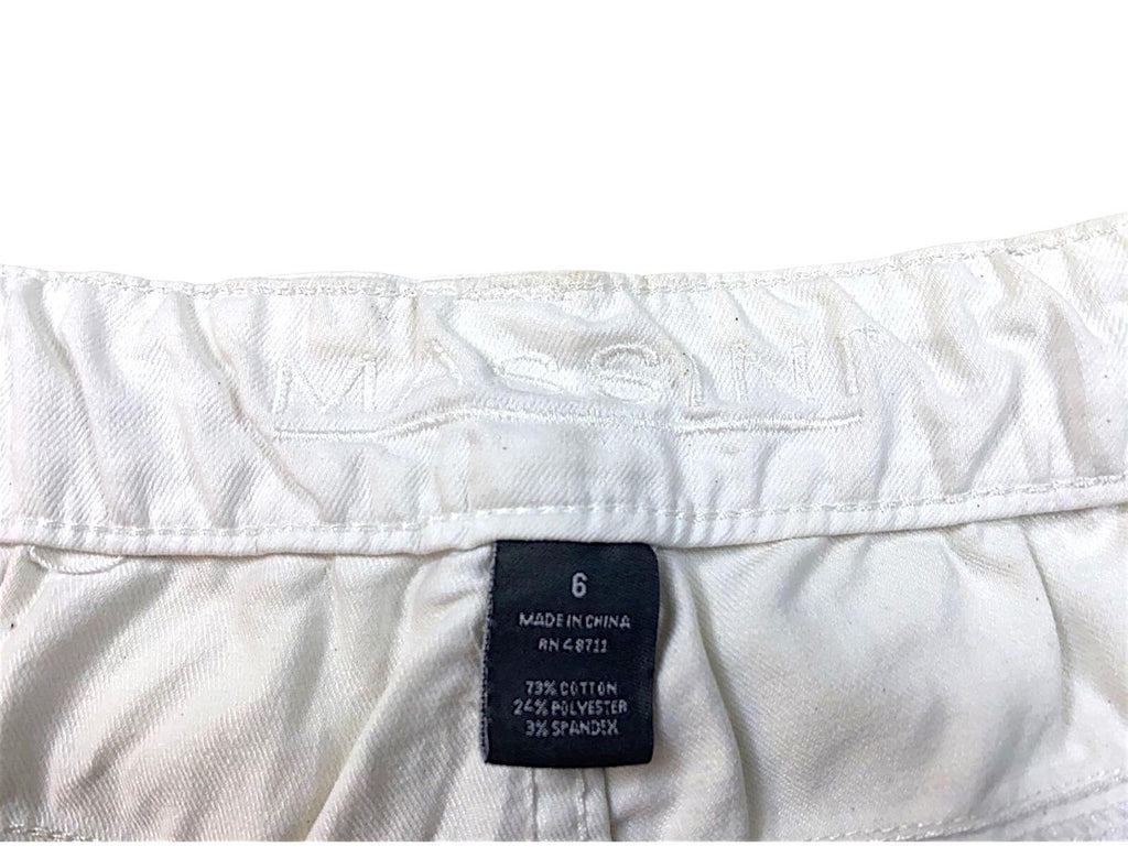Massini Women's Cropped Capri Classic Denim Jeans White 6