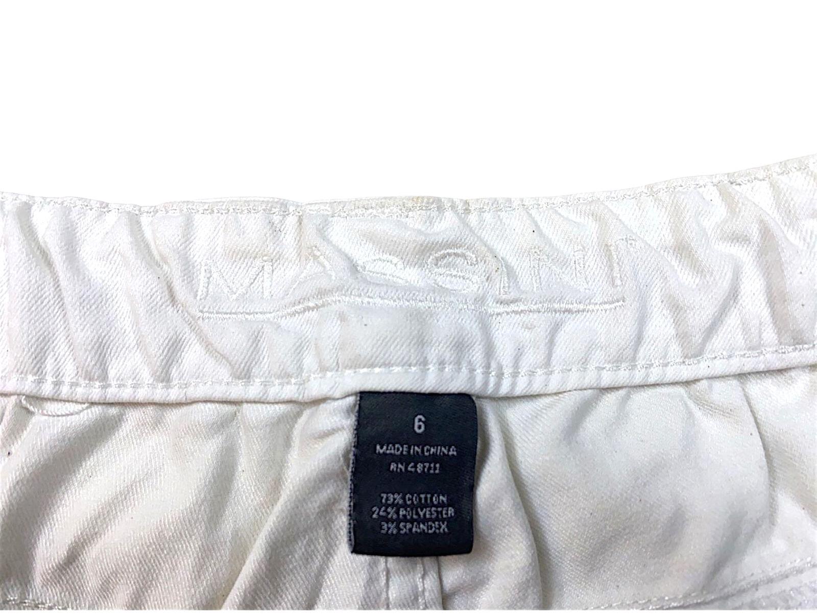 Massini Women's Cropped Capri Classic Denim Jeans White 6