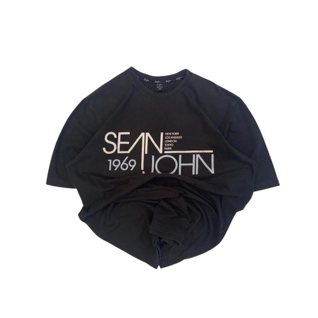 Sean John Men's Hip Hop Y2K T-Shirt Black XL