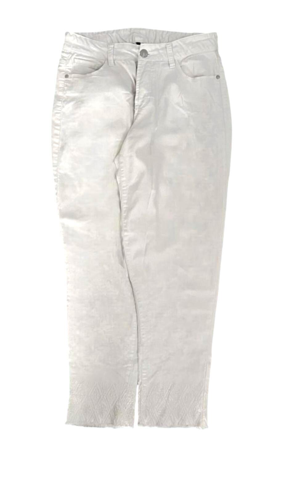 Massini Women's Cropped Capri Classic Denim Jeans White 6