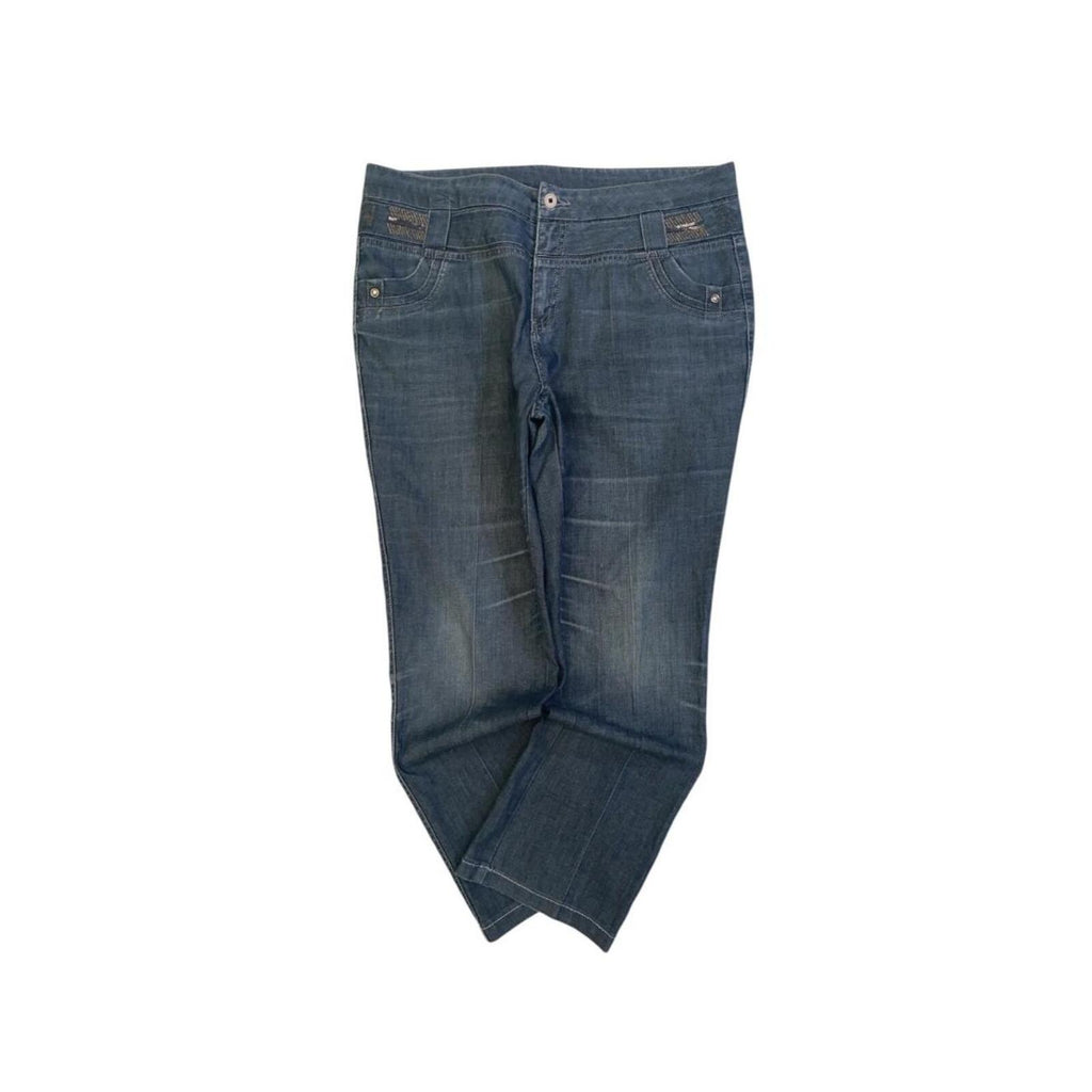 Japanese Vintage Women's Y2K Flared Denim Jeans 14