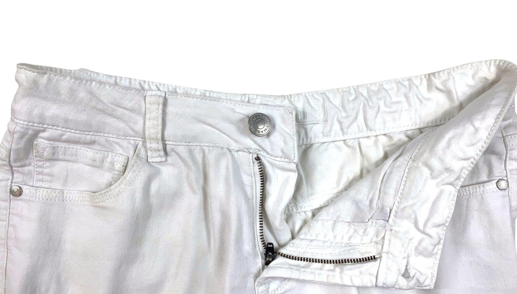 Massini Women's Cropped Capri Classic Denim Jeans White 6