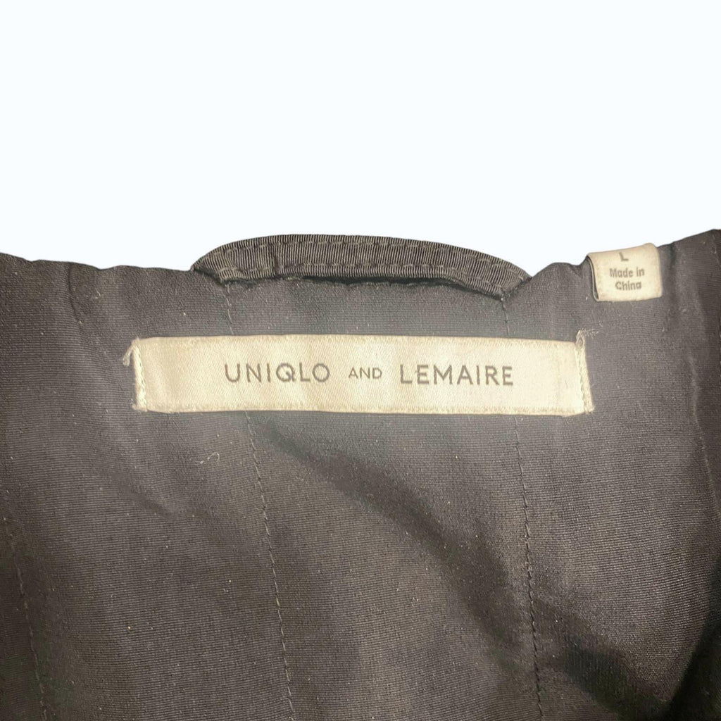 Lemaire X Uniqlo Women's Wool Blend Hooded Overcoat Black L