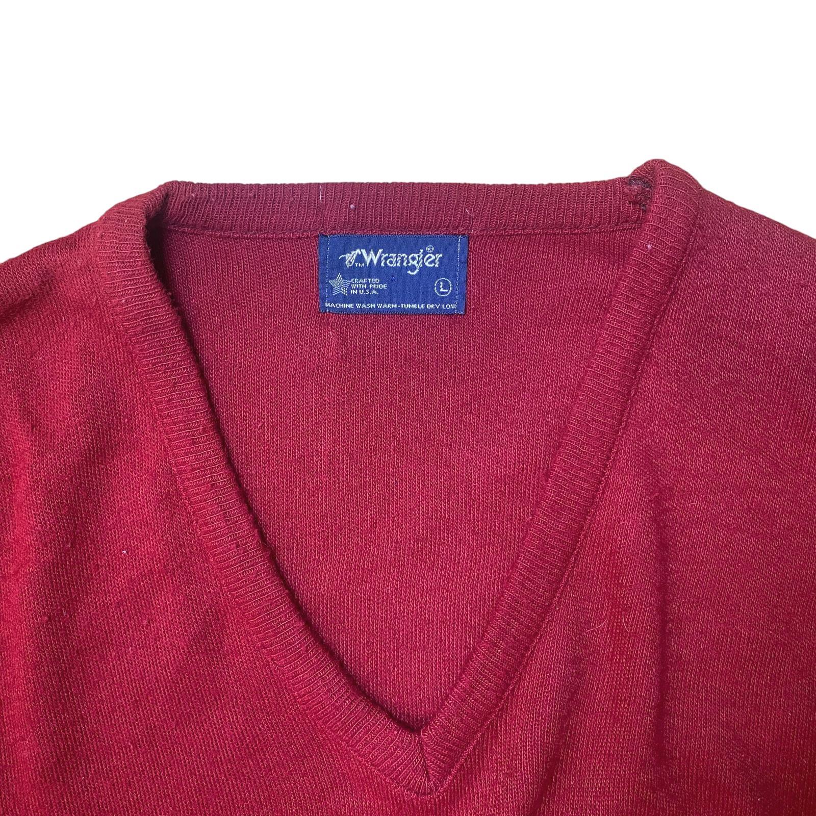 Wrangler Vintage Made in USA Knit Sweater Red L