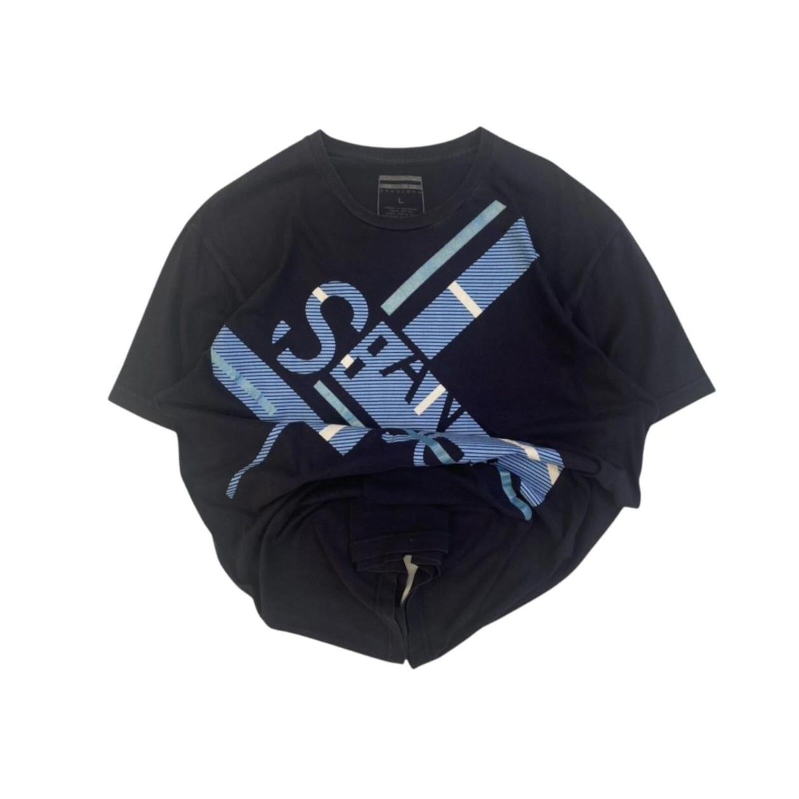 Sean John Men's Hip Hop Y2K Graphic Print T-Shirt Black L