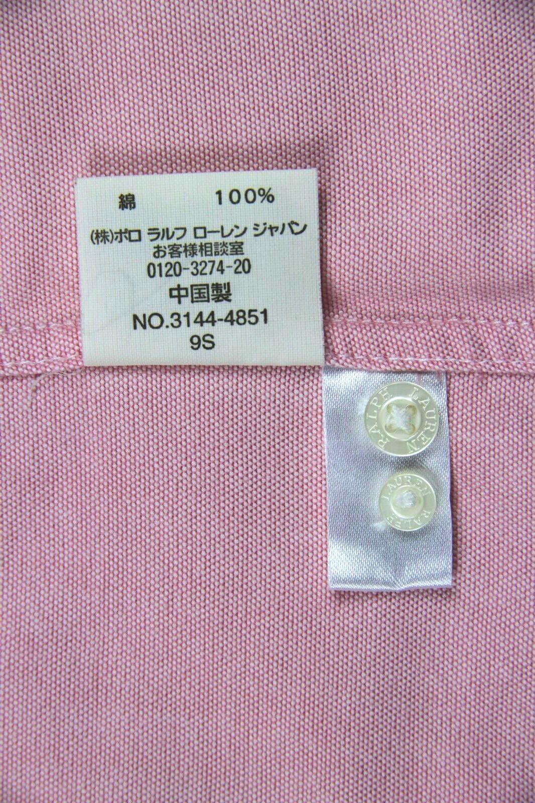 Ralph Lauren Women's Short Sleeve Cotton Button Down Shirt Pink XS