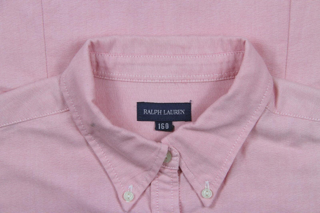 Ralph Lauren Women's Short Sleeve Cotton Button Down Shirt Pink XS