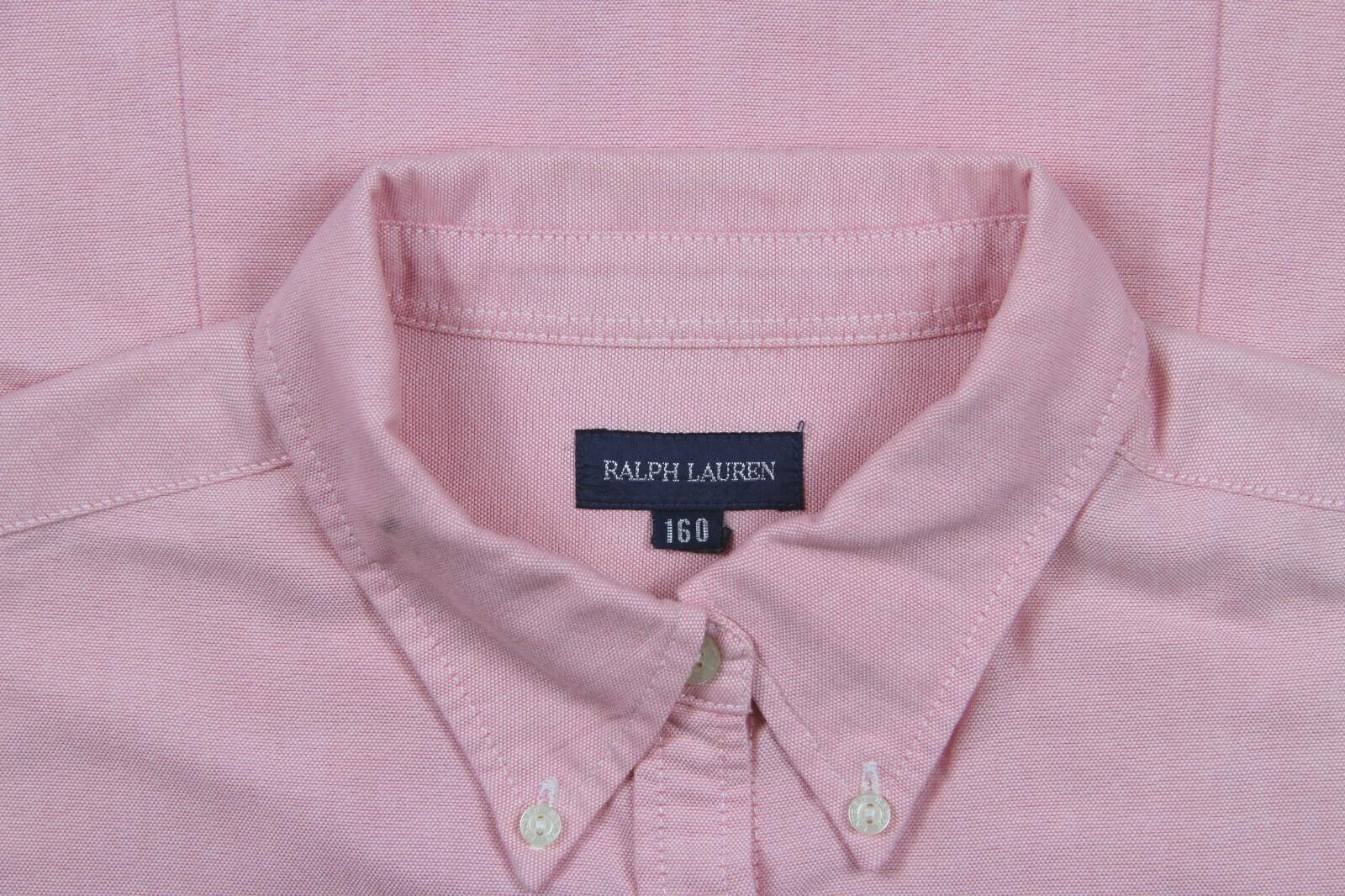 Ralph Lauren Women's Short Sleeve Cotton Button Down Shirt Pink XS