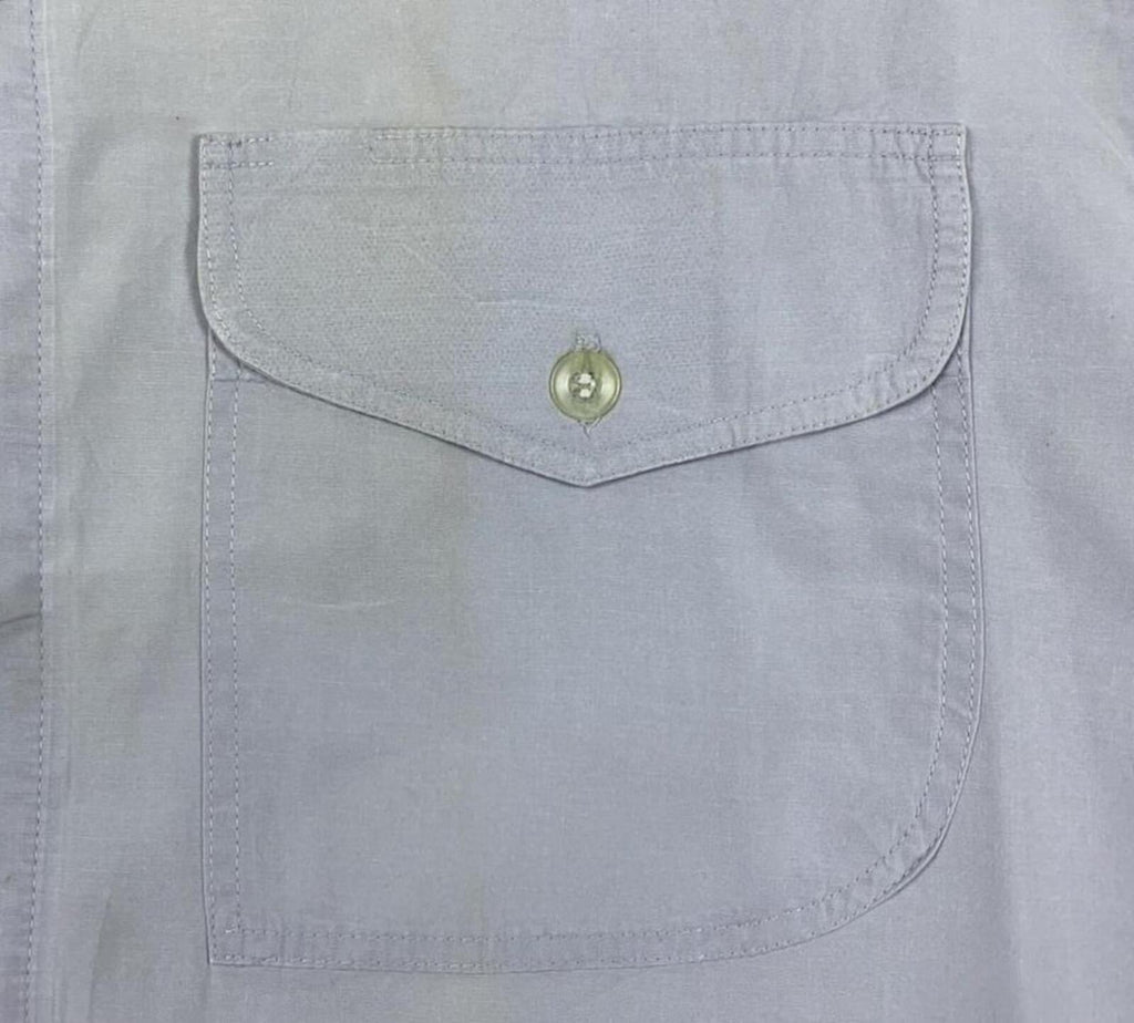 Vintage Japanese Collared Work Button Up Shirt Grey M