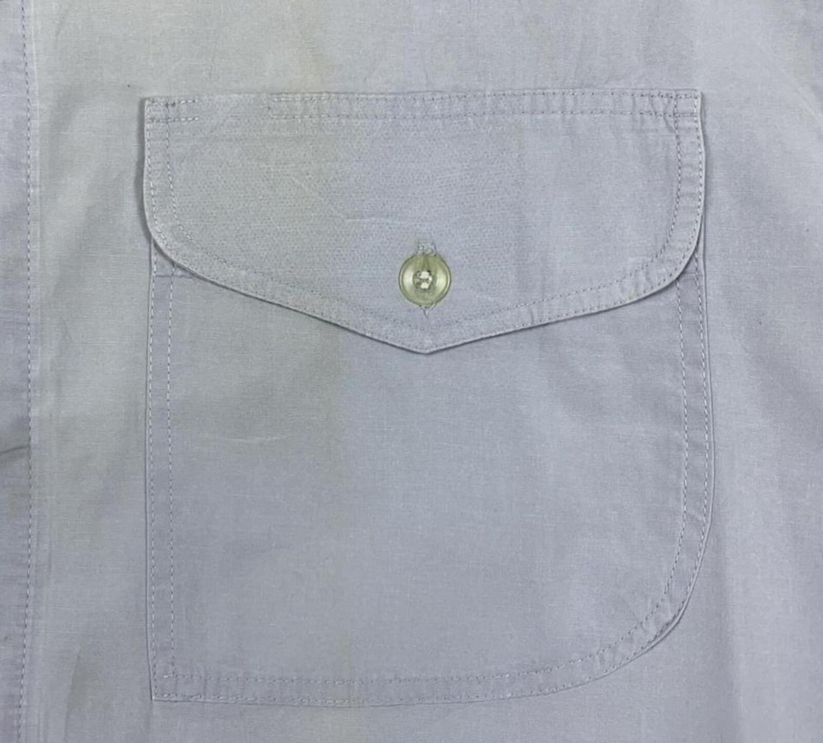 Vintage Japanese Collared Work Button Up Shirt Grey M